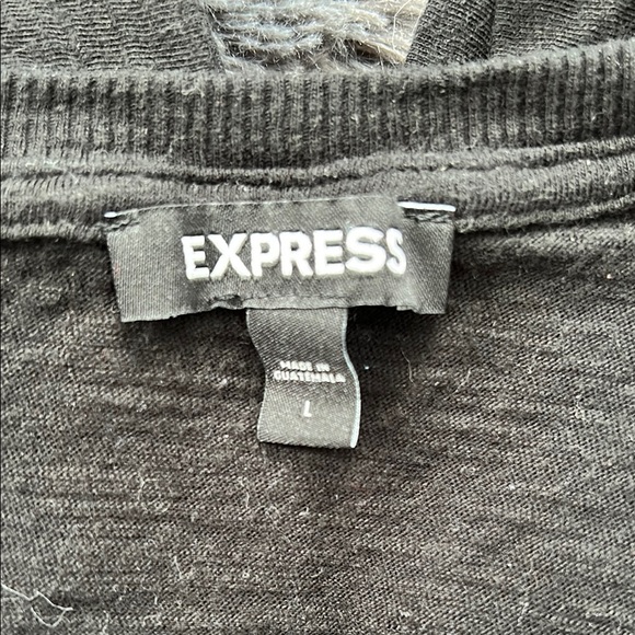 Express Gray Cuffed Sleeve Ruffled Tee - Picture 2 of 2